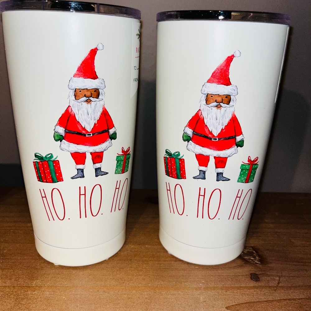 RAE DUNN Black Santa Tumblers
